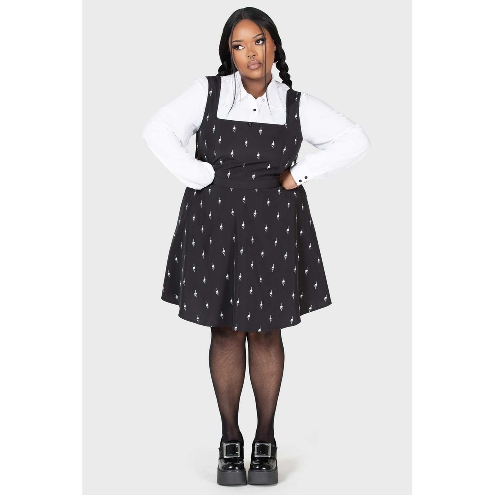 killstar little storm cloud pinafore dress skull print - Picture 2 of 4